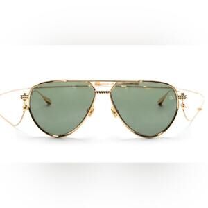 New! Valentino V STUD II VLS 133A, Gold Aviator Sunglasses   Authentic